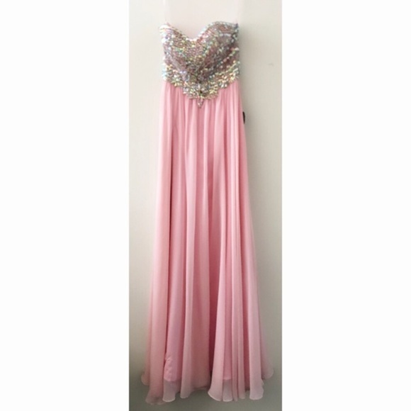 PINK Iridescent Strapless Dress - Picture 4 of 8